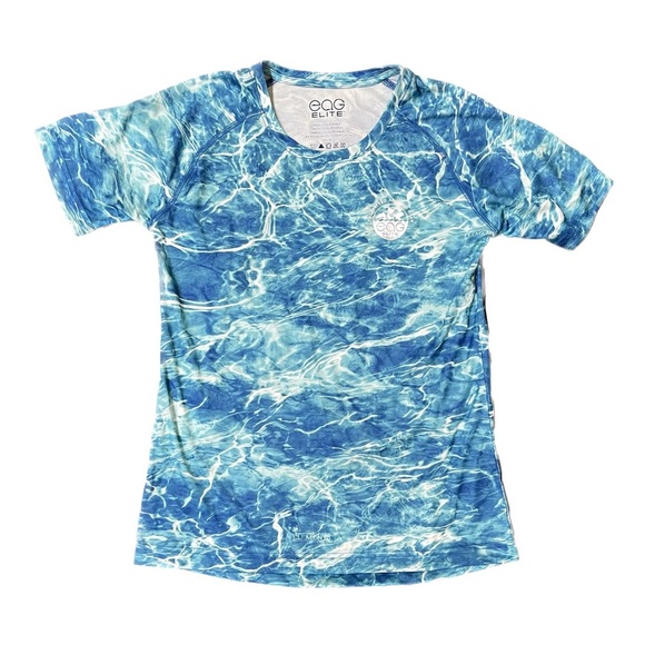 Mossy Oak Elements Aqua eag Elite Fishing Shirt Water Camo Size Large - Picture 1 of 6